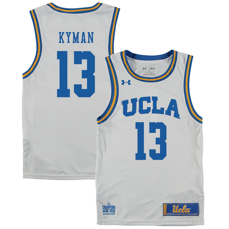 Men #13 Jake Kyman UCLA Bruins College Basketball Jerseys Sale-White